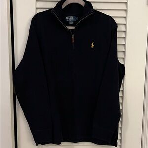 Polo by Ralph Lauren Men's Navy Zip-Up Sweater - Large